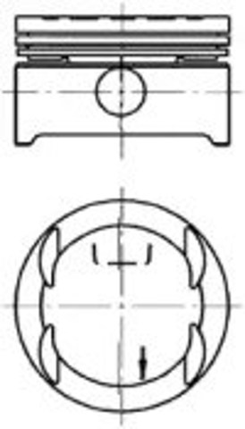 Tłok, komplet do jednego cylindru, STD 94637600 Kolbenschmidt