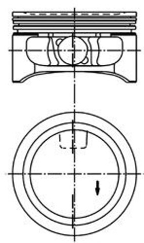 Tłok, komplet na 1 cylinder, 2. naprawa (+0,50) 94912620 Kolbenschmidt