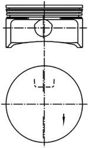 Tłok, komplet na 1 cylinder, 2. naprawa (+0,50) 99741610 Kolbenschmidt