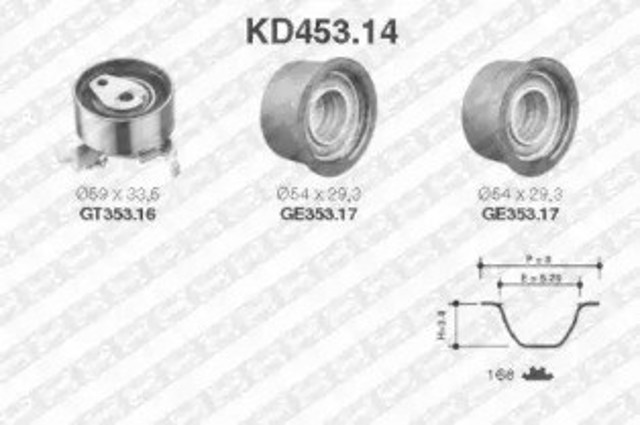 Pasek rozrządu, zestaw KD45314 SNR