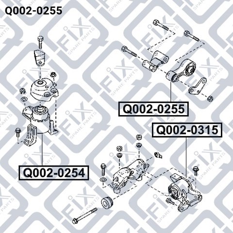 Poduszka (podpora) silnika tylna Q0020255 Q-fix