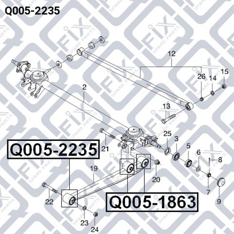 Silentblock wahacza tylnego dolnego Q0052235 Q-fix