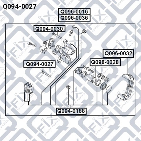 Prowadnica zacisku tylnego dolna Q0940027 Q-fix