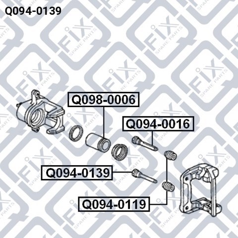 Prowadnica zacisku tylnego Q0940139 Q-fix