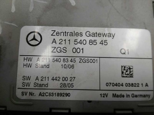 Sterownik oświetlenia A2115408545 Mercedes