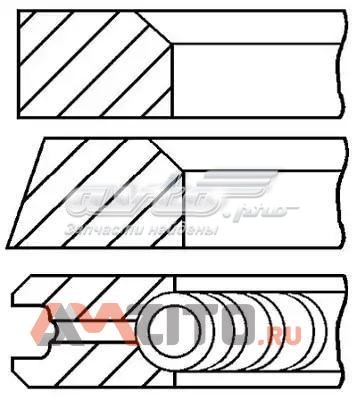 Pierścienie tłokowe na 1 cylinder, 2. naprawa (+0,50) GOETZE 0840520700