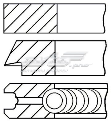Pierścienie tłokowe na 1 cylinder, STD. GOETZE 0814810000