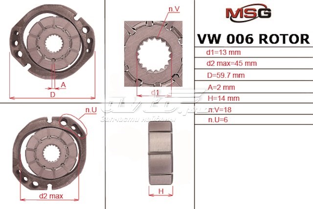  Wirnik pompy wspomagania hydraulicznego Volkswagen Transporter T5 (7HB, 7HJ)