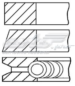 Pierścienie tłokowe na 1 cylinder, STD. GOETZE 0822780000
