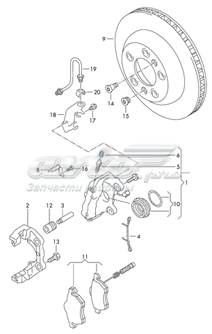 Скоба суппорта заднего  VAG 7L6615425A