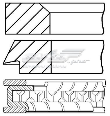 Pierścienie tłokowe na 1 cylinder, STD. GOETZE 0830710000
