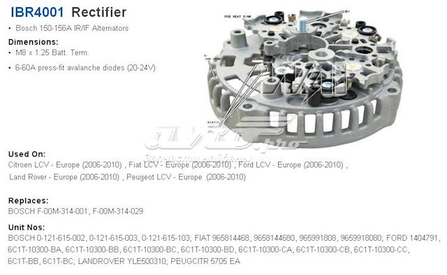 Pokrywa alternatora tylna TRANSPO IBR4001