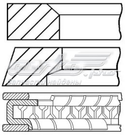 Pierścienie tłokowe na 1 cylinder, 2. naprawa (+0,50) GOETZE 0843370700