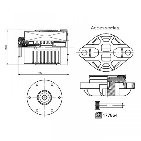 Filtr reduktora tylnego (sprzęgła Haldex) FORD 1673828