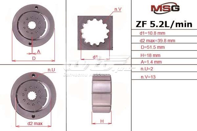  Wirnik pompy wspomagania hydraulicznego MS GROUP VW001ROTOR