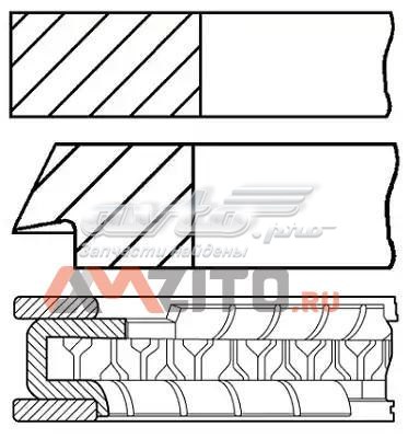 Pierścienie tłokowe na 1 cylinder, 2. naprawa (+0,50) GOETZE 0812560700