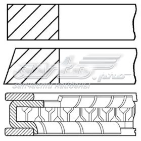 Pierścienie tłokowe na 1 cylinder, STD. GOETZE 0842650000
