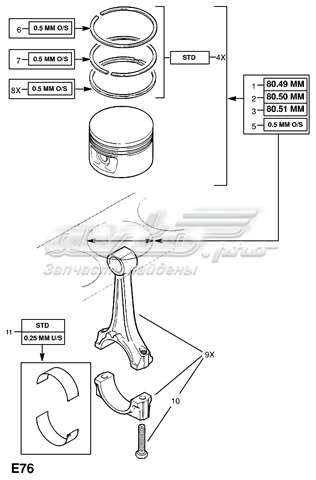 Korbowód tłoka silnika Opel Astra F (53, 54, 58, 59)