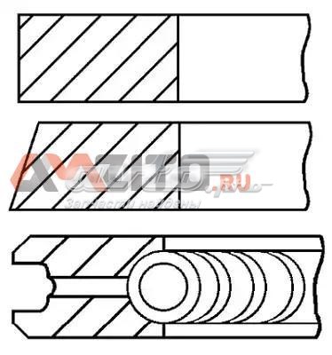 Pierścienie tłokowe na 1 cylinder, 2. naprawa (+0,50) GOETZE 0830760700