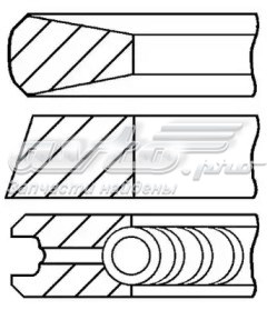 Pierścienie tłokowe na 1 cylinder, 2. naprawa (+0,50) GOETZE 0842400700