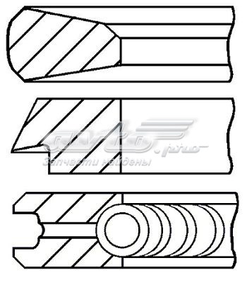Pierścienie tłokowe na 1 cylinder, STD. GOETZE 0811980000