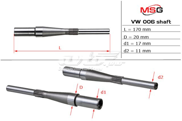 Zestaw naprawczy pompy wspomagania hydraulicznego MS GROUP VW006SHAFT