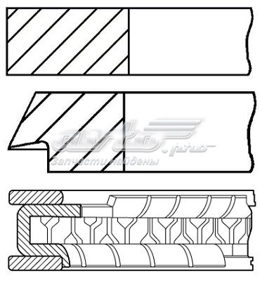 Pierścienie tłokowe na 1 cylinder, 2. naprawa (+0,50) GOETZE 0810520700