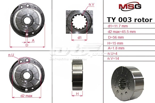  Wirnik pompy wspomagania hydraulicznego TOYOTA 4432532270