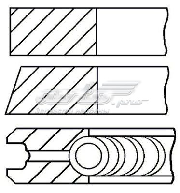 Pierścienie tłokowe na 1 cylinder, STD. GOETZE 0830760000