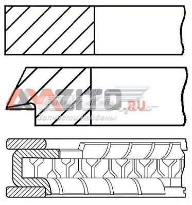 Pierścienie tłokowe na 1 cylinder, STD. GOETZE 0810520000